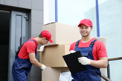 Business and personal belongings arranged in a secure storage space
