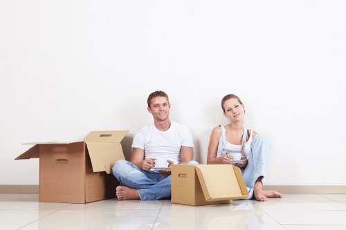 Customer reviewing storage service terms at a storage facility