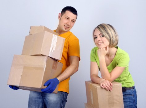 Boxes and furniture prepared for a small move