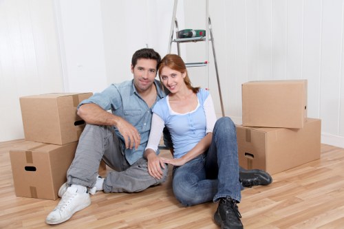 Spacious furniture storage unit with labeled items in Belsizepark