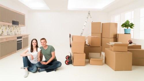 Removal van loaded for a local move in Belsize Park