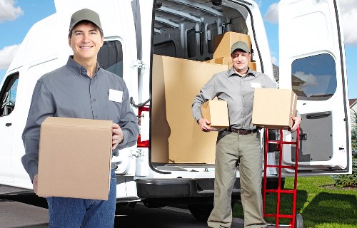 Packing office equipment and documents for removals in Belsizepark